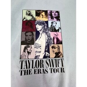 Taylor Swift The Eras Tour Sweatshirt Light Blue Graphic Print Wms Small READ